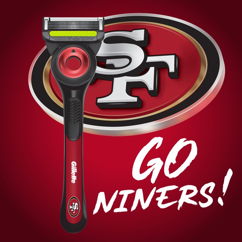 Gillette Labs 49ers Gameday Razor Bundle with Blade Refills & Magnetic Stand