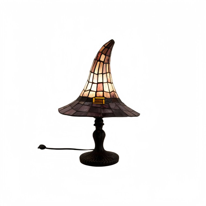 Halloween Witch Hat Lamp Tiffany-Style Night Light for Home & Party Decor