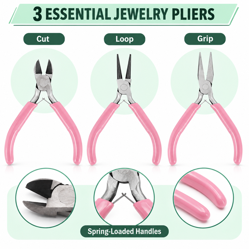 Jewelry Making Tool Kit with Pliers, Ring Sizer, Hammer & Polishing Tools
