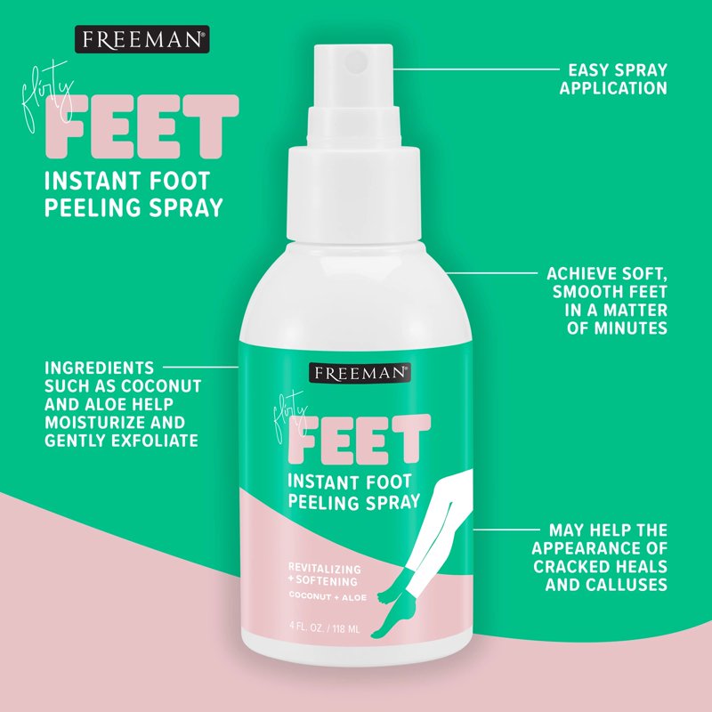 Freeman Softening & Peeling Foot Spray with Coconut & Aloe - 12 Pack, 4 fl oz