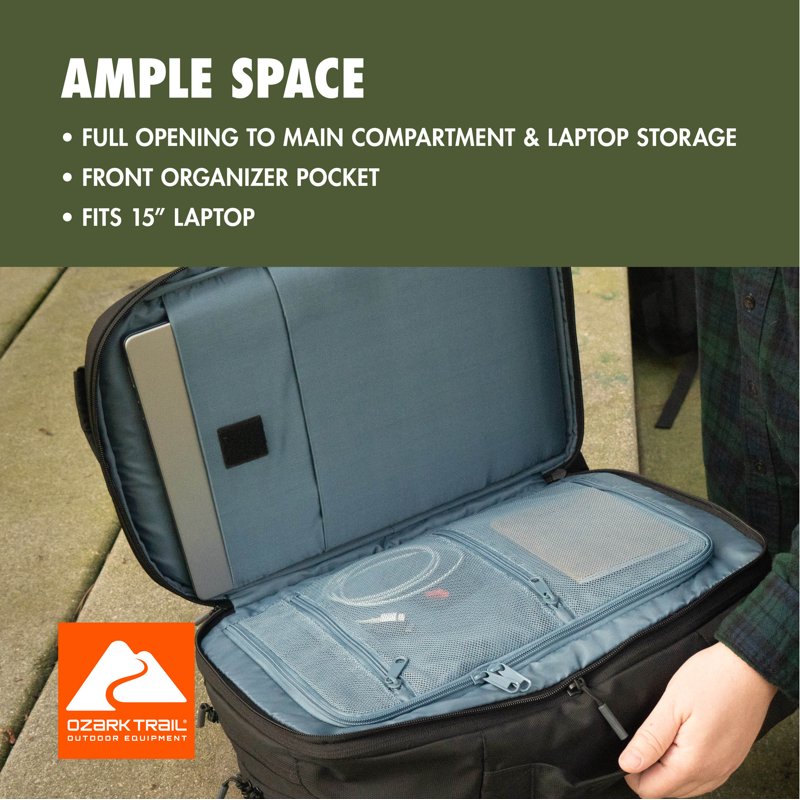 Travel Daypack Backpack 34L with Laptop Sleeve and Security Pocket