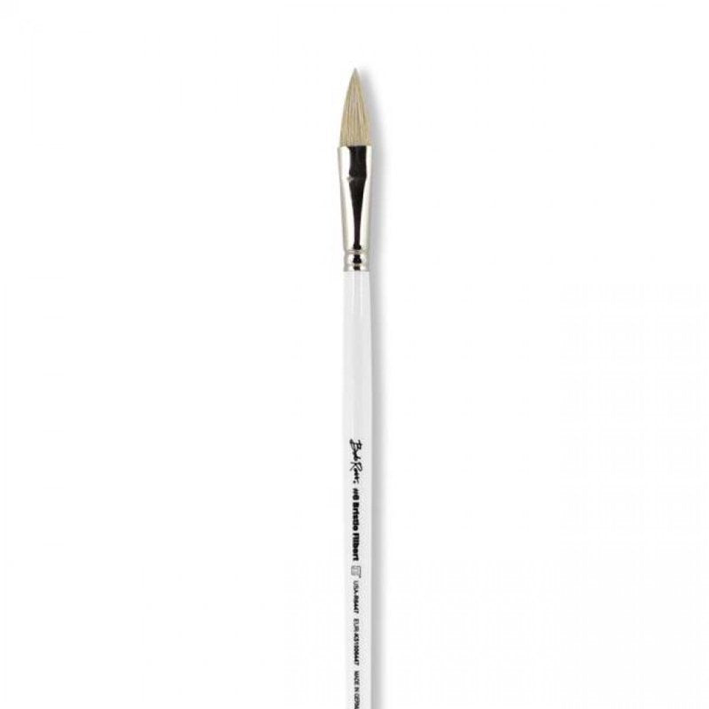 Bob Ross Oil Filbert Brush #6 Natural Hog Bristle For Oil Painting