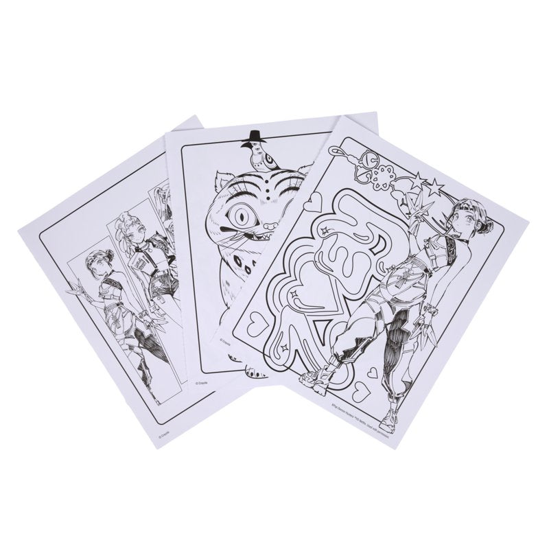 Adult Coloring Book with Poster - Fantasy and Music Inspired Art, 28 Pages