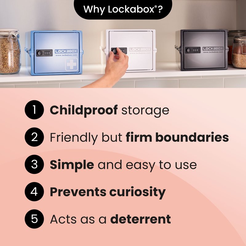 Lockable Food & Medicine Storage Box 10L with Combination Lock - White