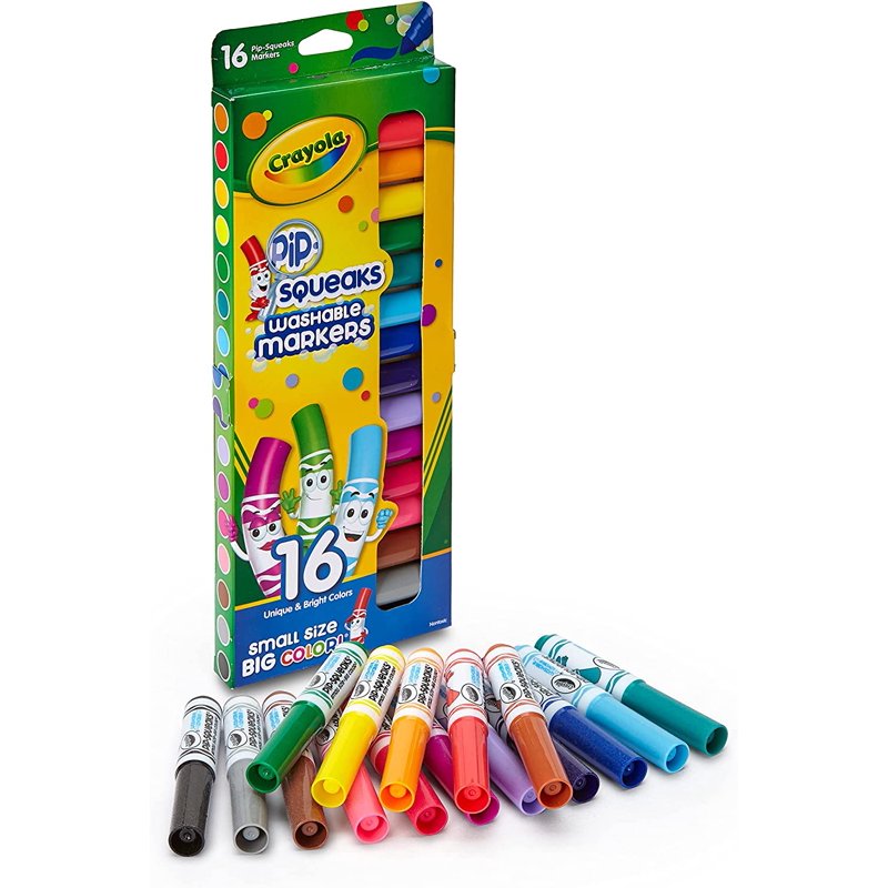 Crayola Pip-Squeaks Marker Set - 16 Bright Washable Non-Toxic Colors for Kids