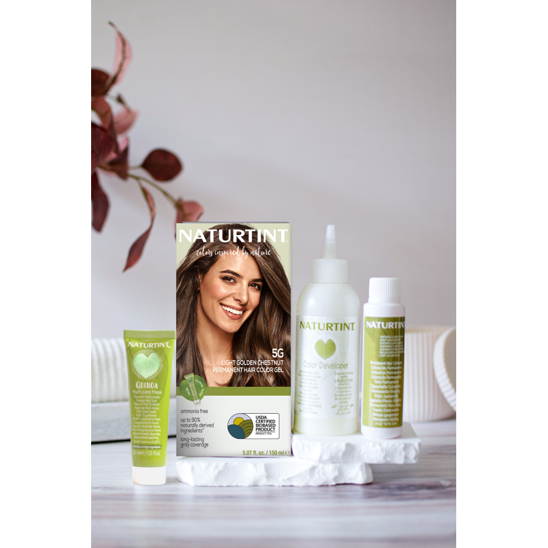 Natural Permanent Hair Color Kit - 6 Pack, Light Golden Chestnut & More