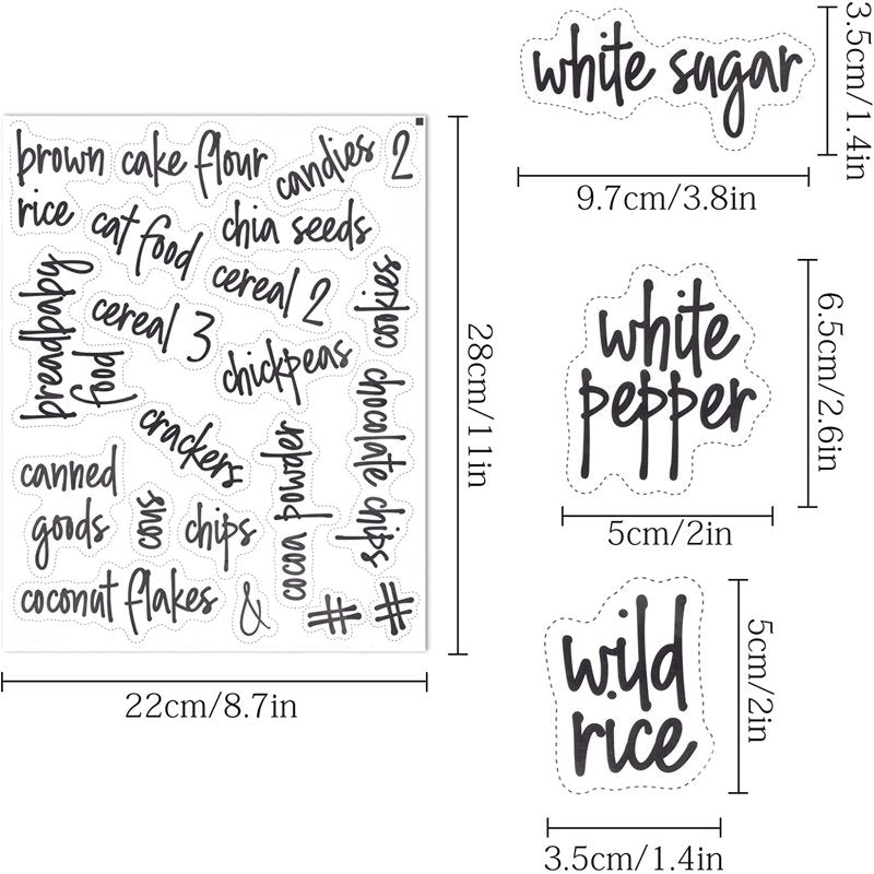 168pcs Food Container Labels for Pantry & Jars - Waterproof & Oil-Resistant
