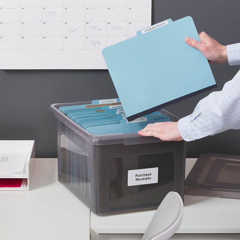 Hanging File Box with Snap Lid - Letter & Legal Size Frost Gray