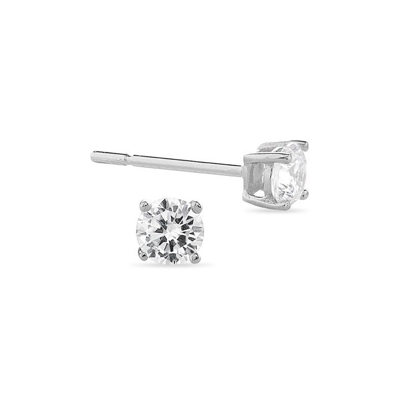 Sterling Silver Cubic Zirconia Earring Set with Heart Hoop and Studs
