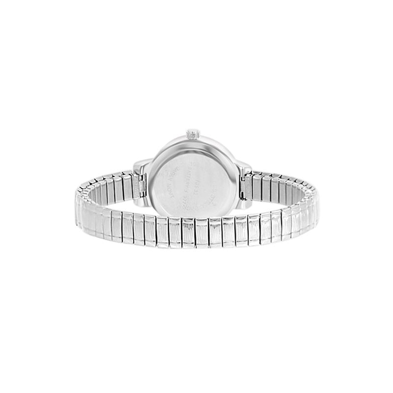 Women's Silver Square Analogue Watch with Expansion Bracelet