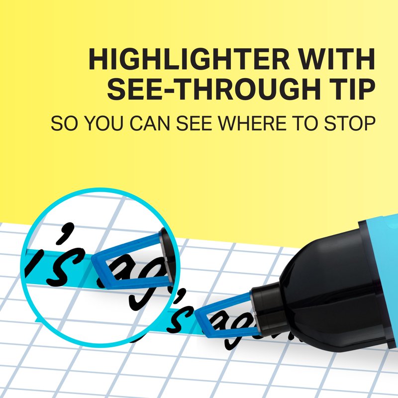 Sharpie Clear View Highlighters, Assorted 3-Count — See-Through Chisel Tip