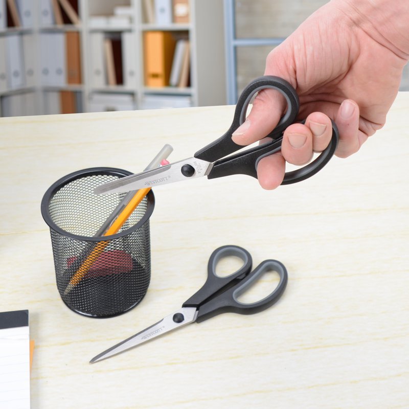 Recycled Office Scissors 8-Inch Black 2-Pack - Eco-Friendly Craft & School Shears