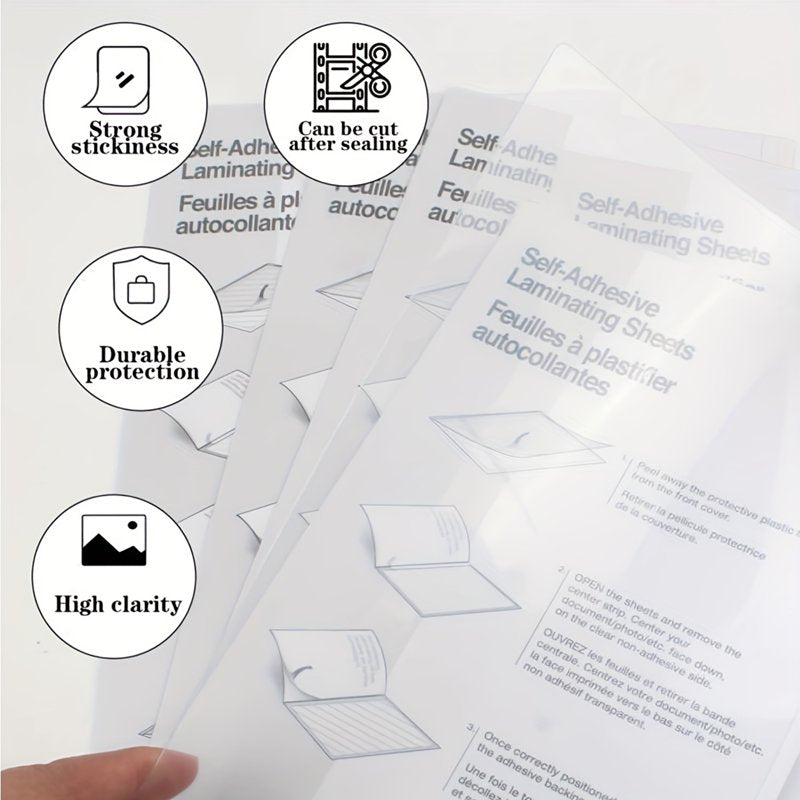 Self-Adhesive Laminating Sheets Protect Photos & Documents - Pack of 6