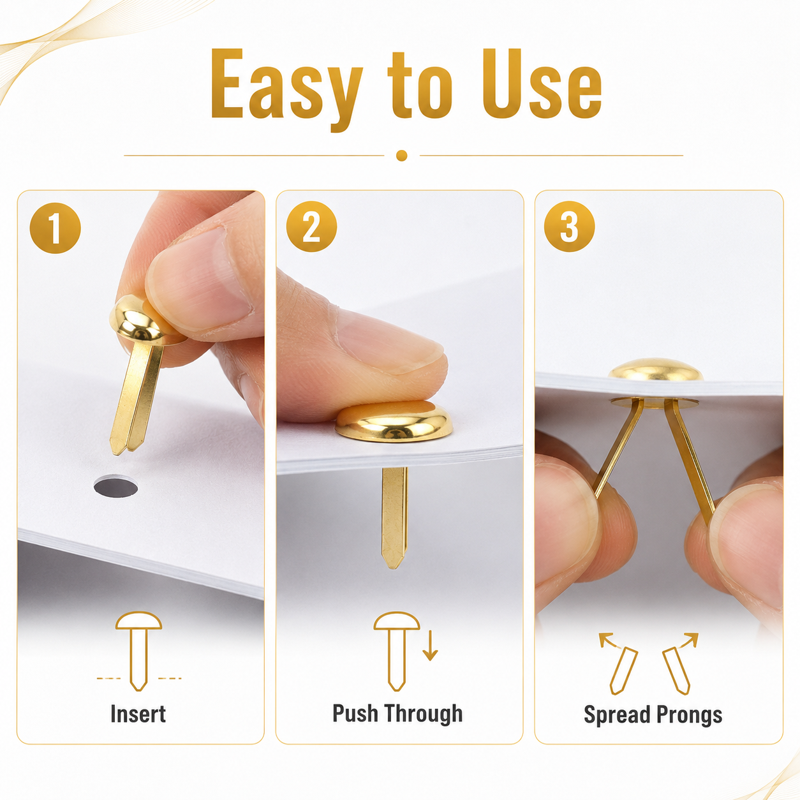 Metal Paper Fasteners for Crafts & Scrapbooking - 500 Pieces