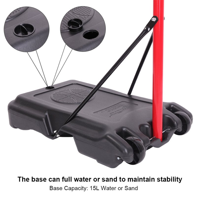 Adjustable Portable Basketball Hoop System with Wheels for Indoor Outdoor Kids & Teens