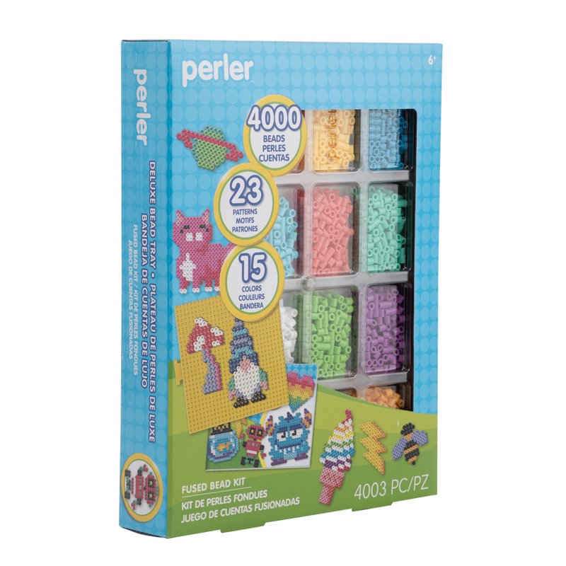 Perler Bead Craft Kit with 4000 Beads, 15 Colors & 23 Patterns - Creative Jewelry & Art Projects