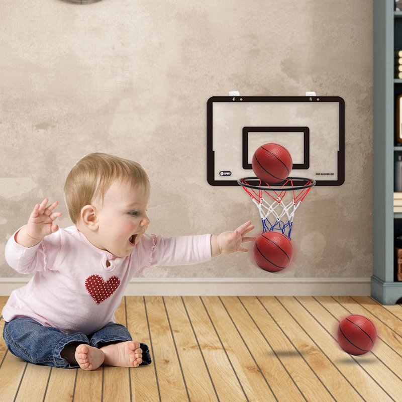 Mini Indoor Basketball Hoop Set for Door & Wall - Kids & Adults, 15.7x10.2 Inch