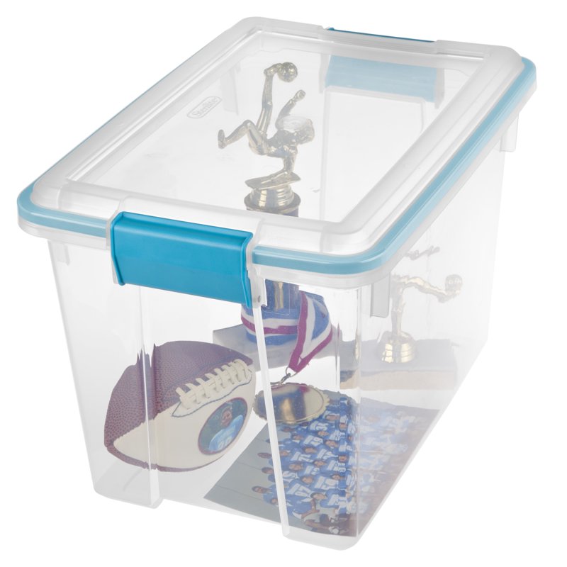 Weather-Resistant Plastic Storage Bin with Gasket & Latch Lid — Multiple Sizes