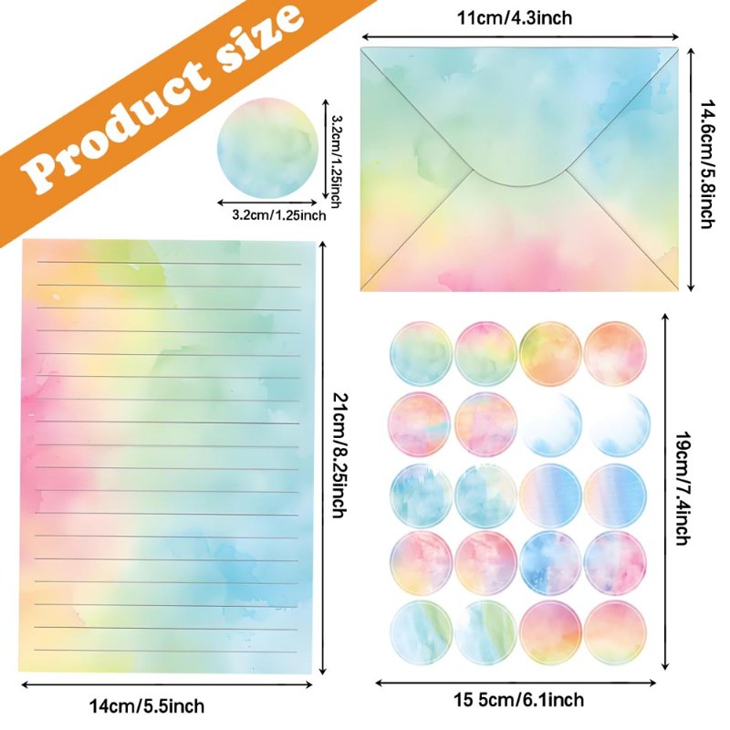 Watercolor Stationery Set with Envelopes for Writing and Crafting - 160 Pieces