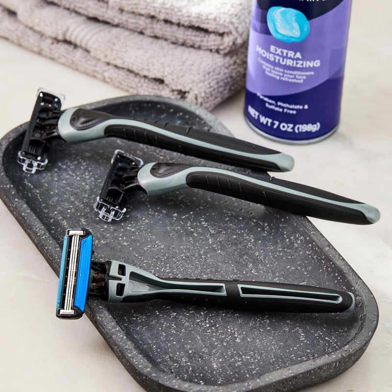 Disposable Razors for Men - 3-Blade Sensitive Shaving Razors, Pack of 3