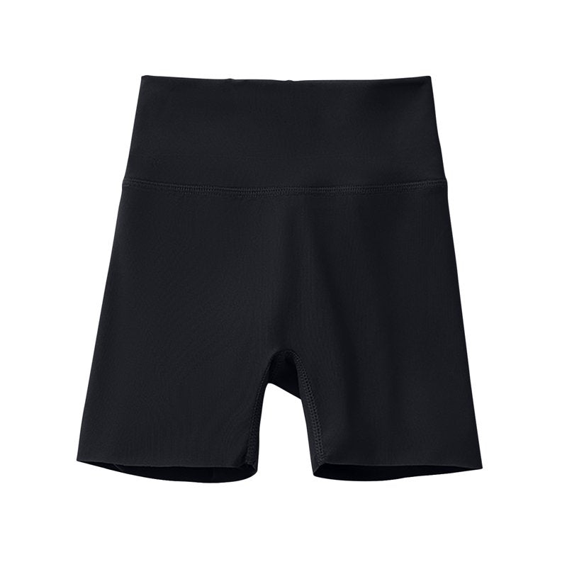 Kids Athletic Shorts High Waisted Volleyball Yoga Dance Gym Shorts - Black, 4 Years