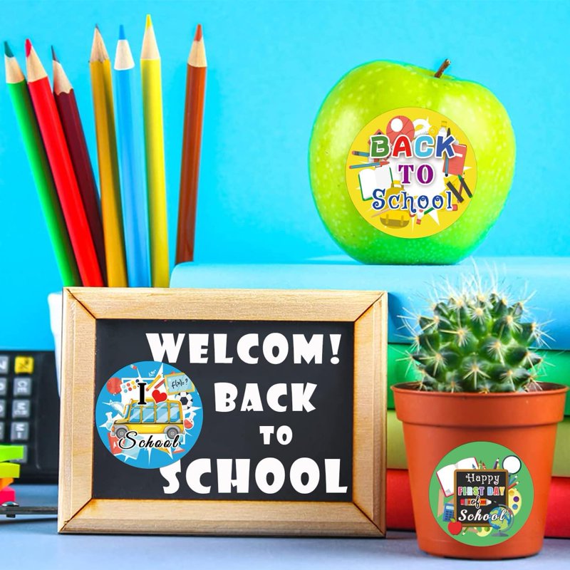 Back to School Stickers Set - 120pcs 2-Inch Labels for Gifts & Classroom Decor