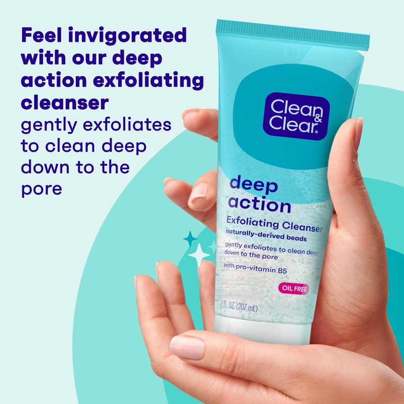 Deep Action Oil-Free Exfoliating Acne Face Wash - 7oz, Pack of 2