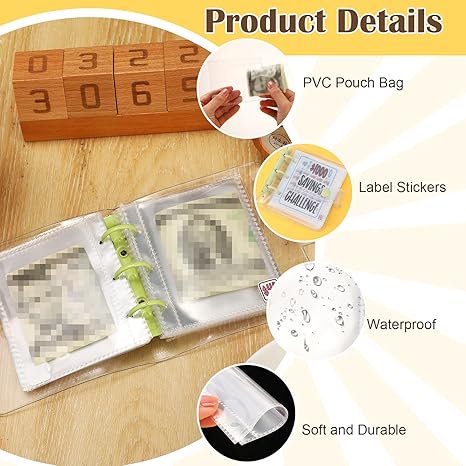 Money Saving Binder with 25 Cash Envelopes - Budget Organizer, Portable & Waterproof