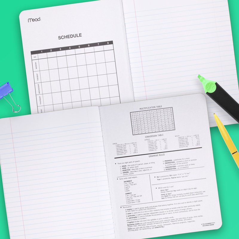Color Composition Notebooks 7.5 x 9.75 Inches, College Ruled, 100 Sheets, 6-Pack