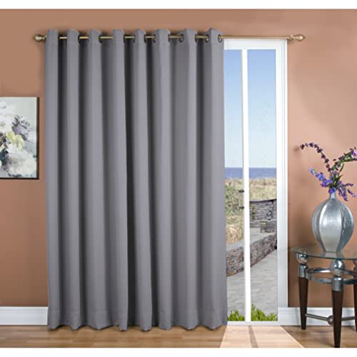 Blackout Patio Curtain Panel - Heavyweight Grommeted Room Divider for Doors & Windows