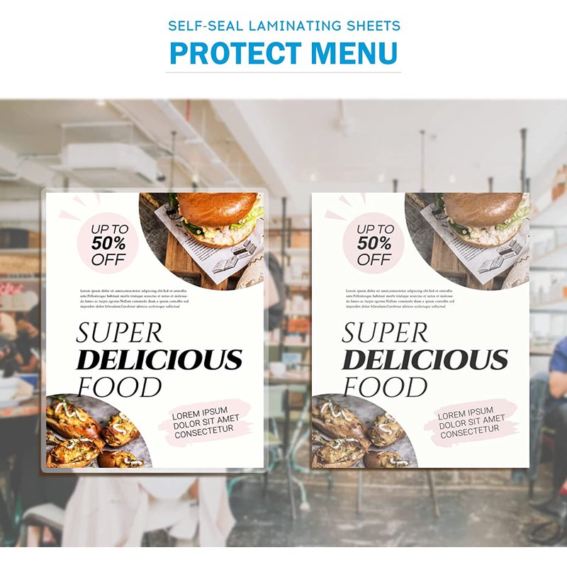 Self Sealing Laminating Pouches Waterproof Sheets 9x11.5in 10 Pack No Machine Needed