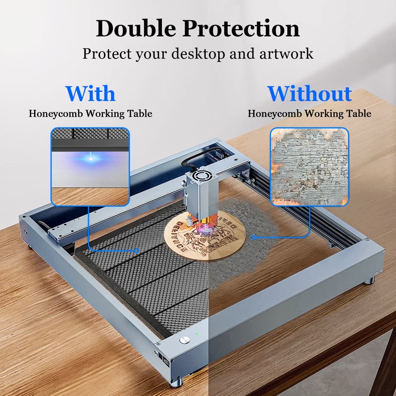 Honeycomb Laser Bed for Engraving and Cutting Machines - Steel Table, 440x440mm