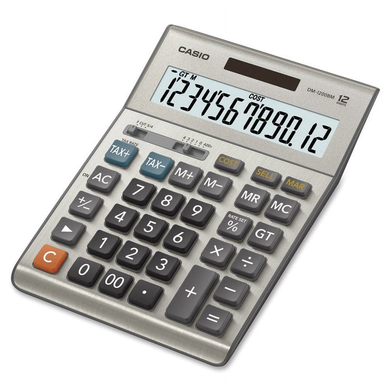 12-Digit LCD Desktop Calculator with Solar & Battery Power - Casio DM-1200BM