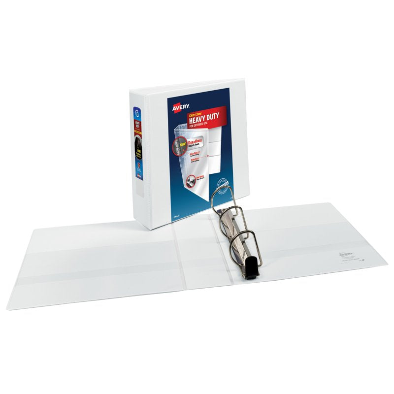 Heavy Duty View Binder with 3 Inch Slant Rings - White, 635 Pages