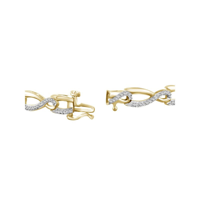 White Diamond Accent 14K Gold Over Silver Infinity Bracelet 7.5