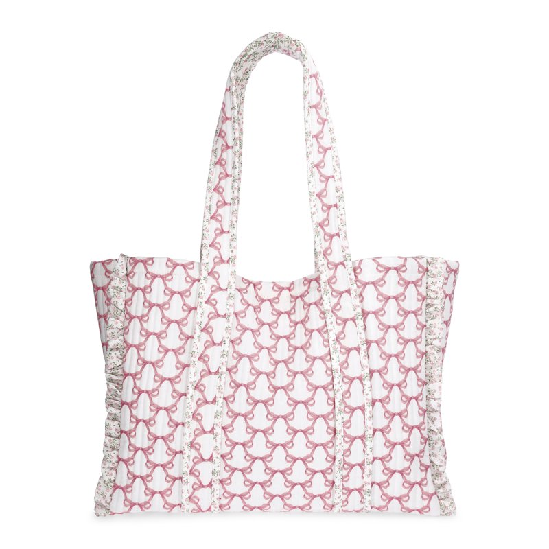 Women's Quilted Tote Bag with Floral Print - Spacious, Stylish & Durable