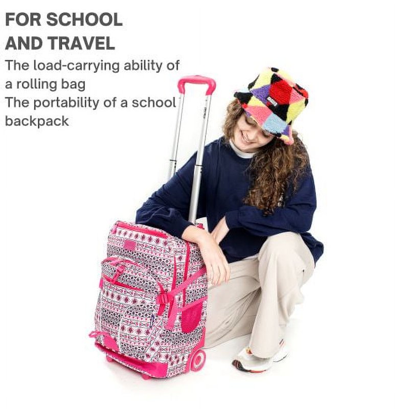 Multi-Purpose Laptop Rolling Backpack for School and Travel