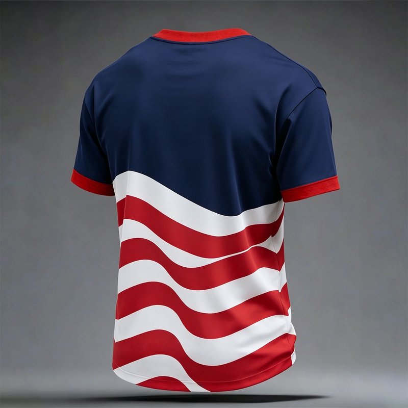 USA Soccer Jersey for Men 2026 Royal Blue L - Crewneck Short Sleeve Fan Team Top
