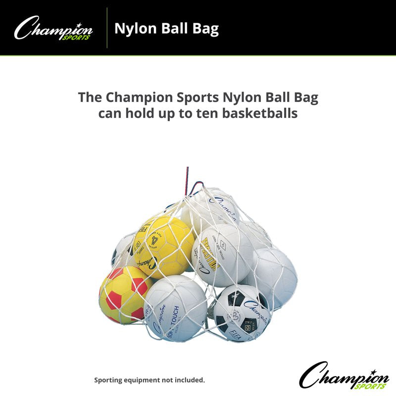 Basketball Equipment Bag Holds Up to 10 Balls with Drawstring Closure