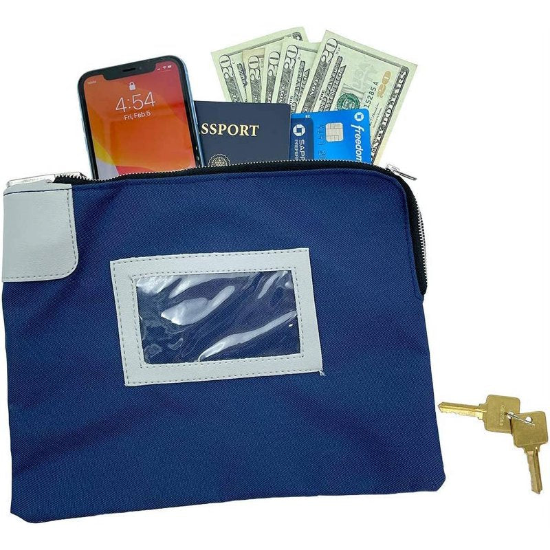 Heavy Duty 7-Pin Locking Deposit Bag for Cash & Valuables 11 Inch
