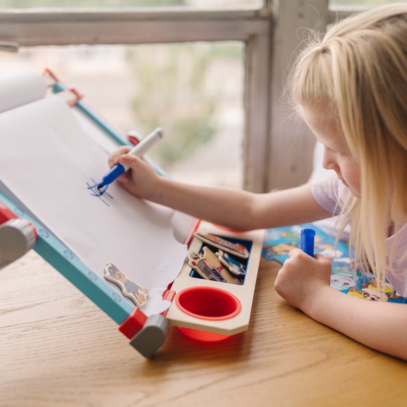 Melissa & Doug PAW Patrol Wooden Double-Sided Tabletop Art Easel for Kids