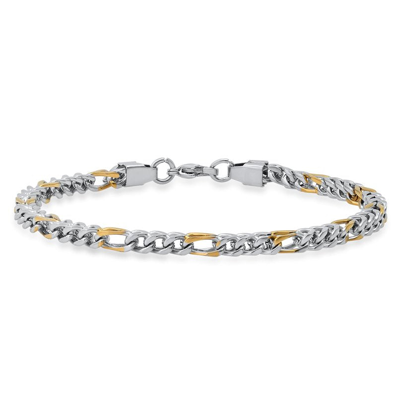 Gold Plated Franco Chain Bracelet Hypoallergenic Waterproof Jewelry