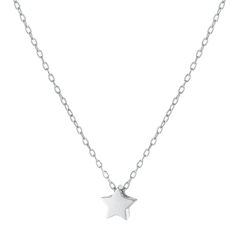 Sterling Silver Star Pendant Necklace for Women & Teens - 16" + 2" Extender Chain