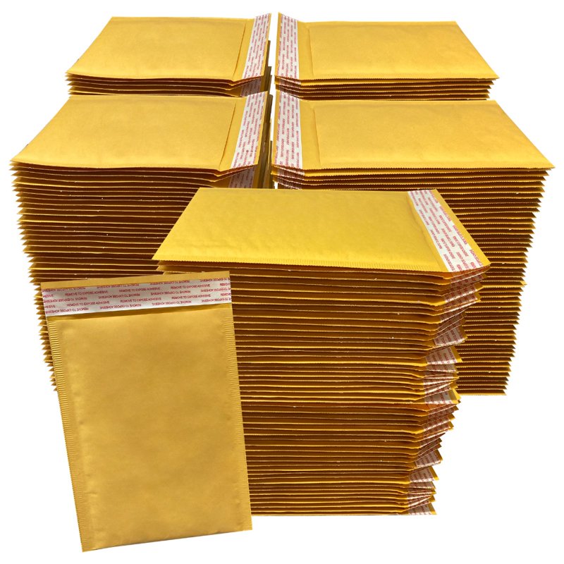 Self-Sealing Kraft Bubble Mailers 6x10 Inches Pack of 250 - Protective Shipping Envelopes