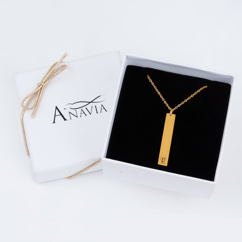Personalized Vertical Bar Necklace - Custom Engraved Jewelry for Her, Gifts for Mom, Birthday & Special Occasions
