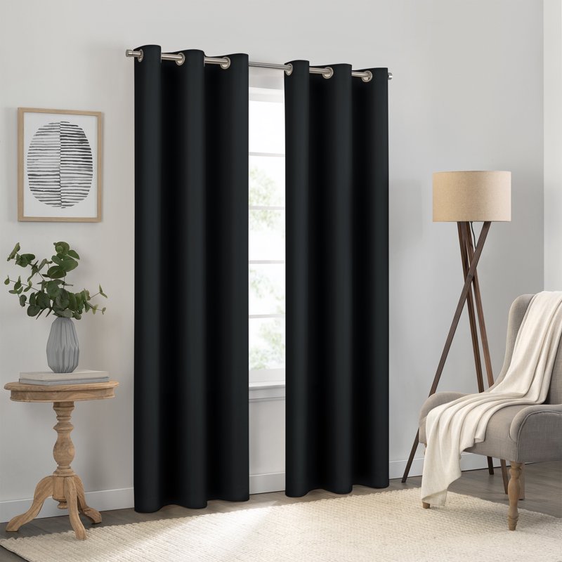 Blackout Window Curtain Panel - Grommet Top, Thermal Insulated, 84 Inch Length
