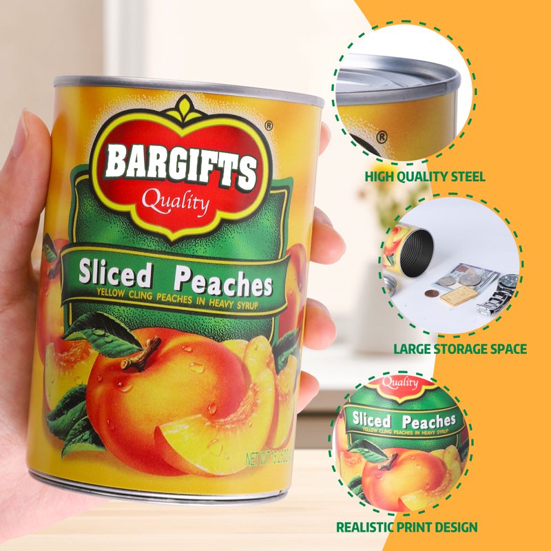 Hidden Safe Can Diversion Safe Fake Can with Hidden Compartment for Valuables - Peach