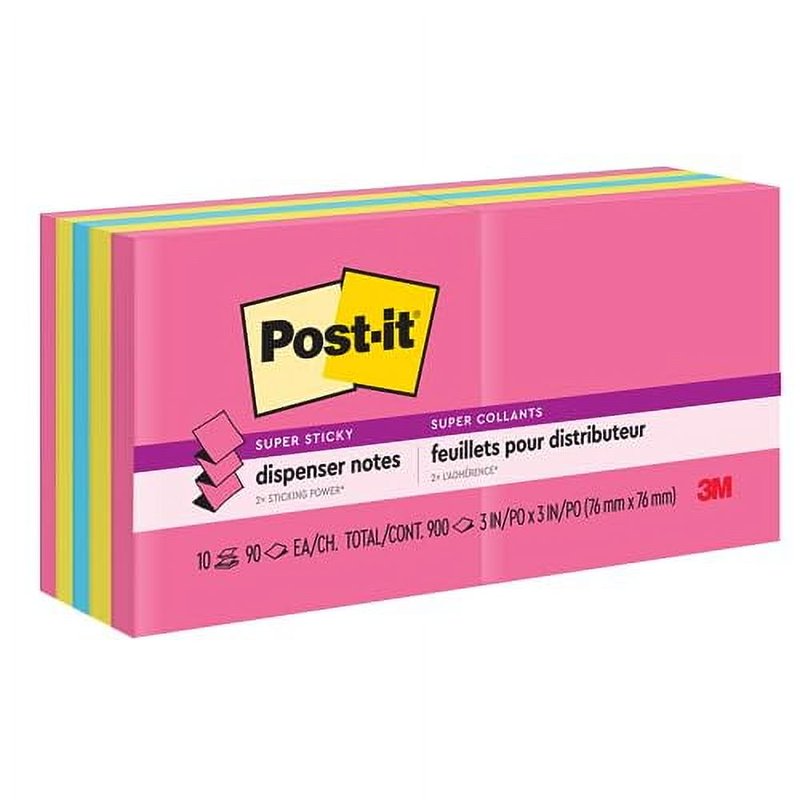 Post-it Super Sticky Notes 3x3 Inches Assorted Pack of 10 Pads
