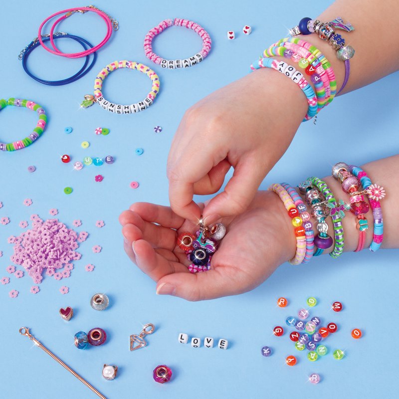 DIY Jewelry Bead Kit - Create Over 30 Bracelets with Charms & 2100+ Beads
