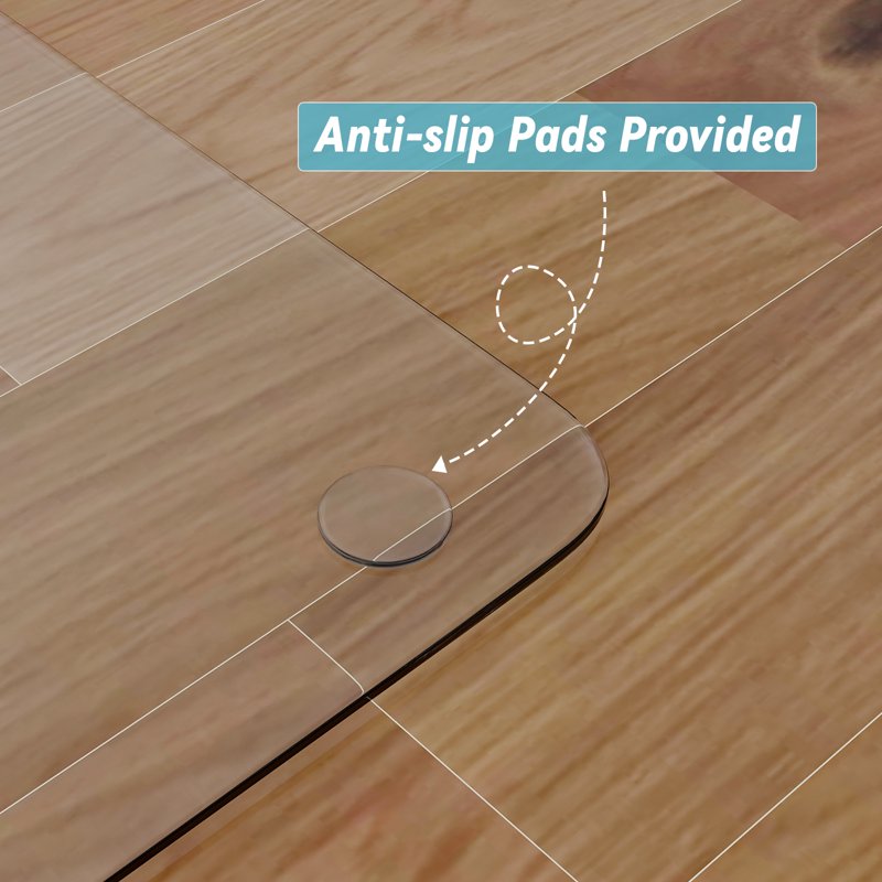 Tempered Glass Office Chair Mat for Carpet & Hard Floors - 36x46 Inches